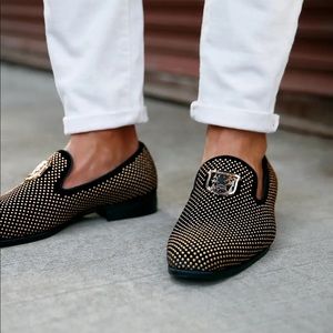 STACY ADAMS Men's Swagger Studded Ornament Slip-on